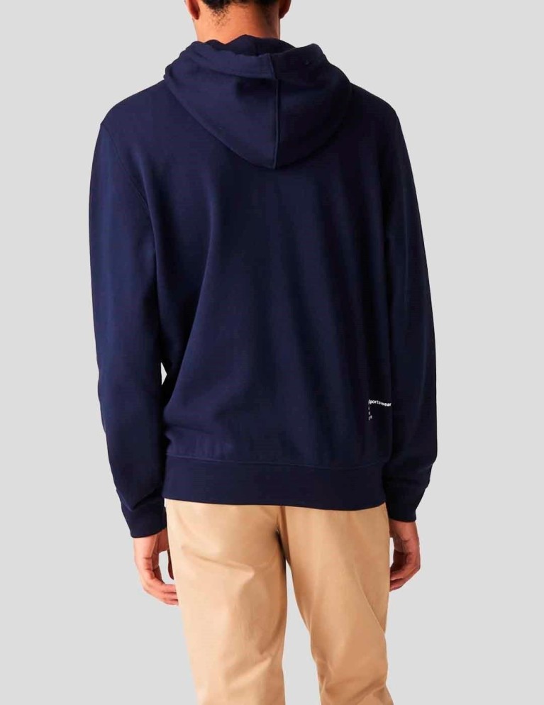 Felpa LACOSTE con cappuccio marino classico